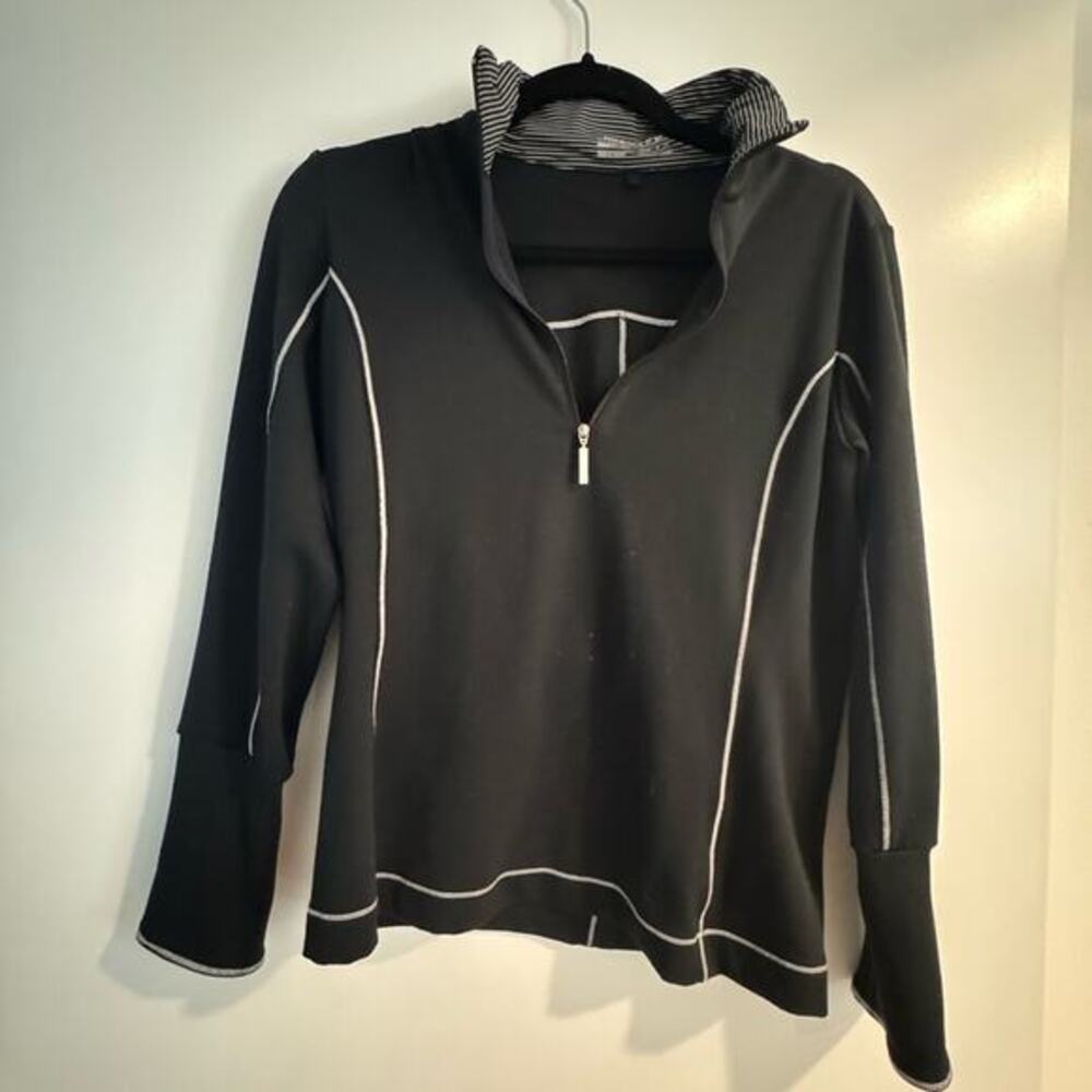 Black Long Sleeve Zip-Up‎ Top Nike Golf Athletic size small jacket polo womens